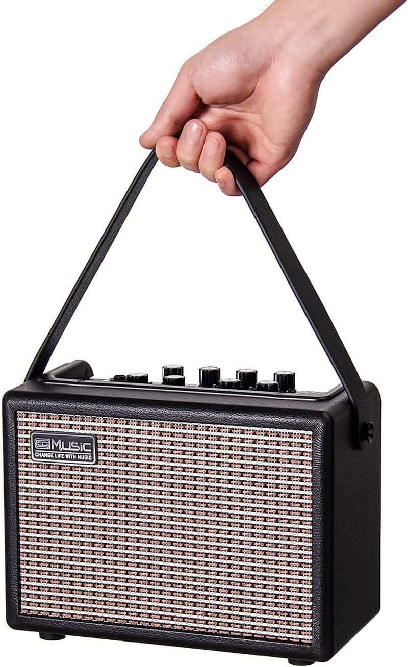 Tragbarer Bluetooth-Gitarrenverstärker mit Gain- und Reverb-Reglern
