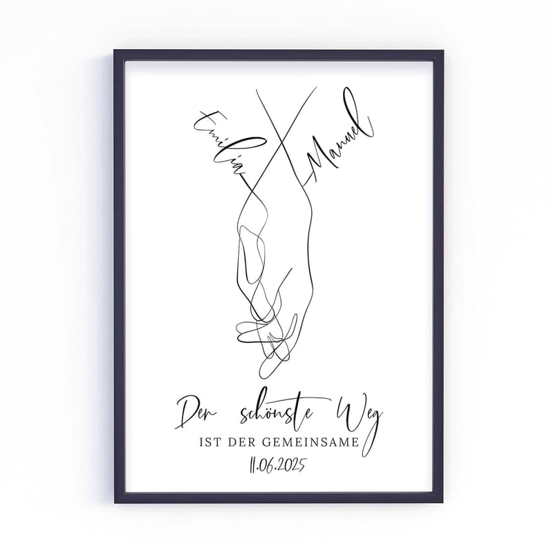 Personalisiertes Poster zur Hochzeit für Brautpaare