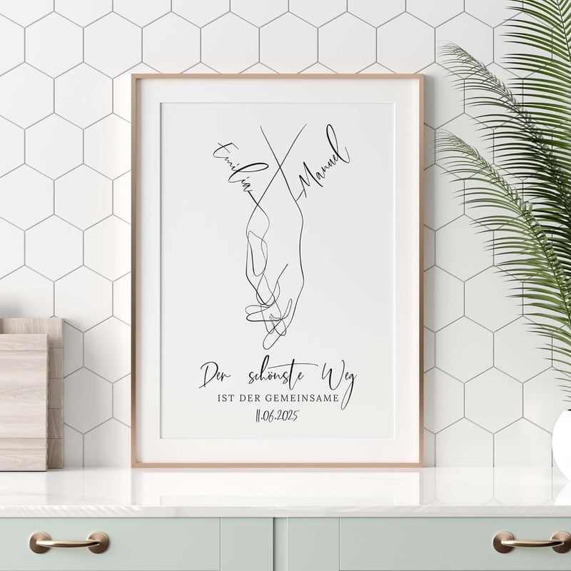 Personalisiertes Poster zur Hochzeit für Brautpaare