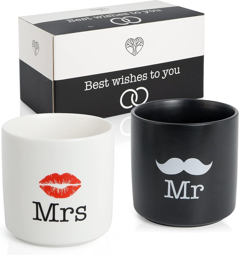 Hochzeitsgeschenk: Mr. und Mrs. Tassen im 2er Set für Paare