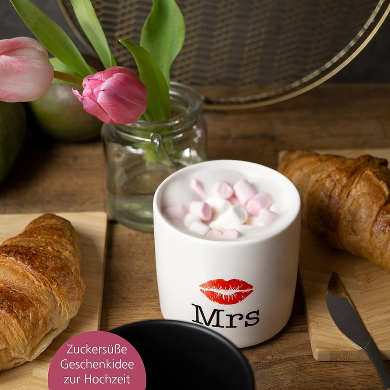 Hochzeitsgeschenk: Mr. und Mrs. Tassen im 2er Set für Paare