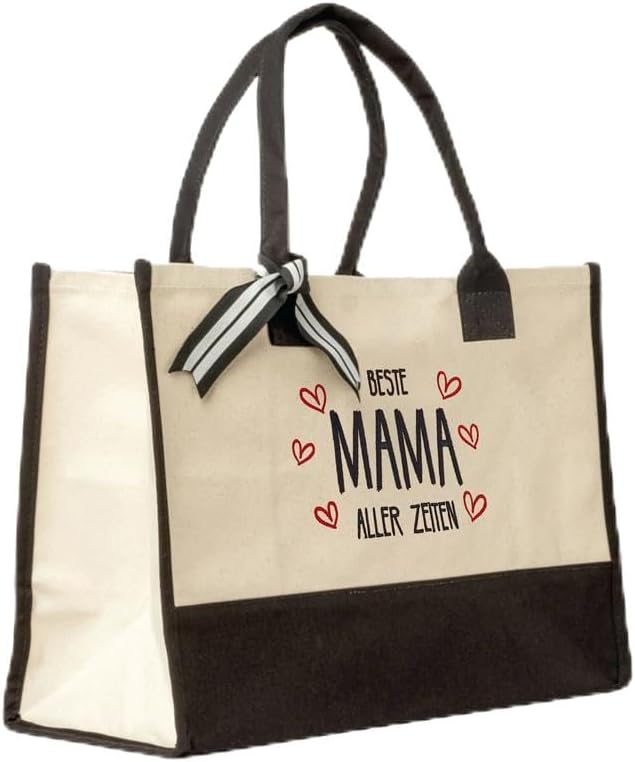 Personalisierte Elberfelder Leinen-Tote Bag mit Monogramm aus 100% Baumwolle