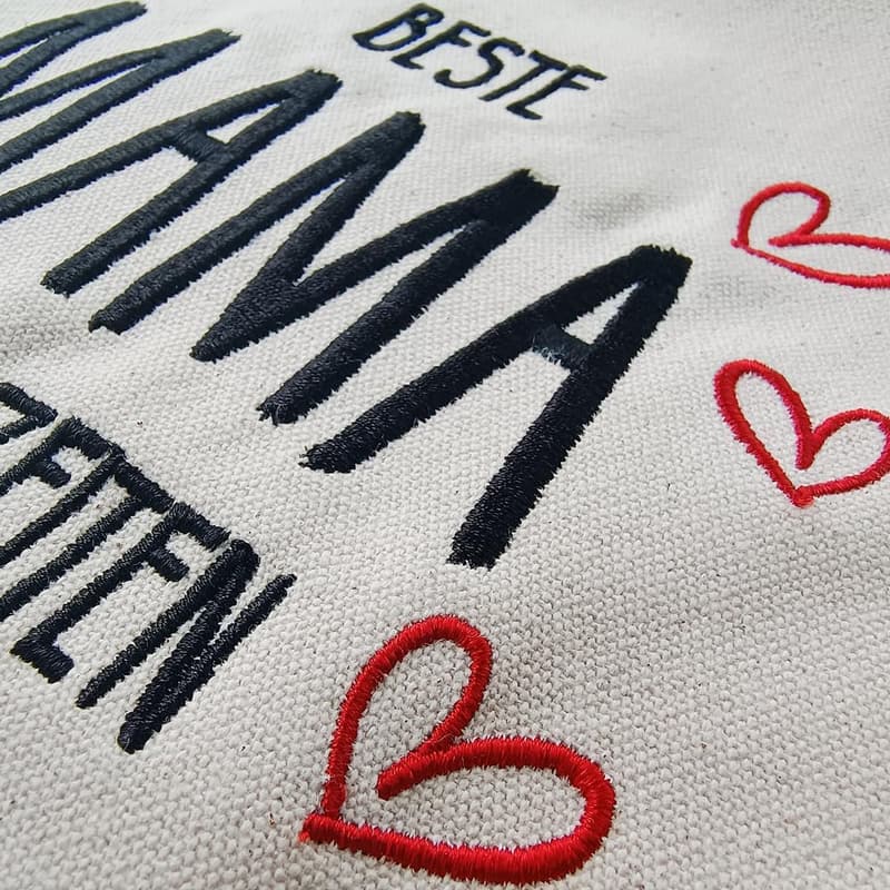 Personalisierte Elberfelder Leinen-Tote Bag mit Monogramm aus 100% Baumwolle