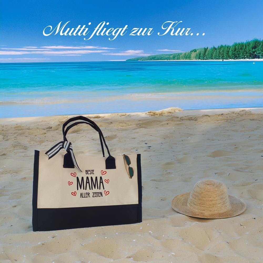 Personalisierte Elberfelder Leinen-Tote Bag mit Monogramm aus 100% Baumwolle