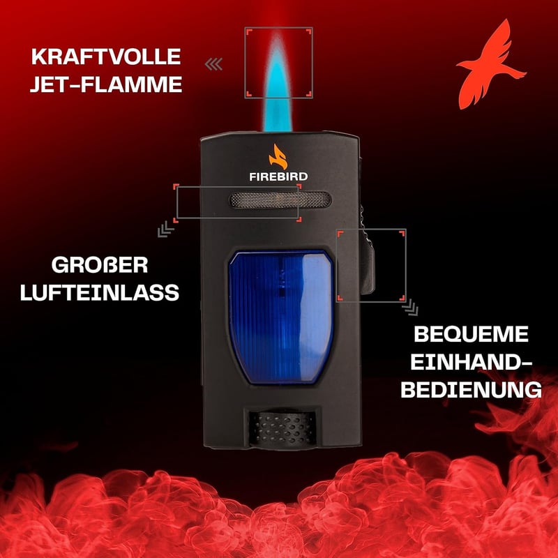 Firebird Rogue Jetfeuerzeug - Windbeständig mit großem Einstellrad