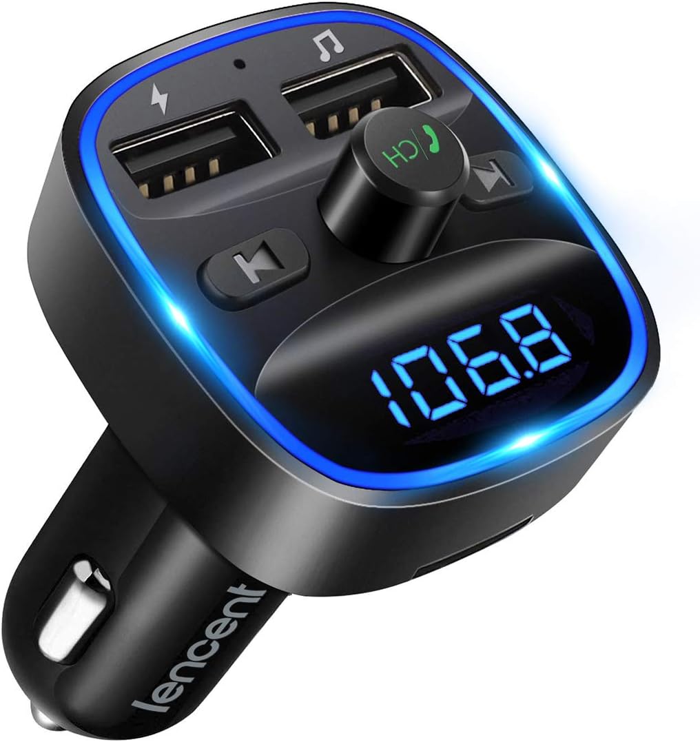 Bluetooth FM Transmitter für Auto mit 2 USB Ports und Freisprechanlage