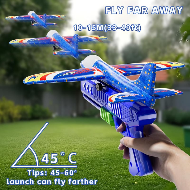 Flugzeug Launcher Spielzeugset mit LED für Kinder, 3 Teile