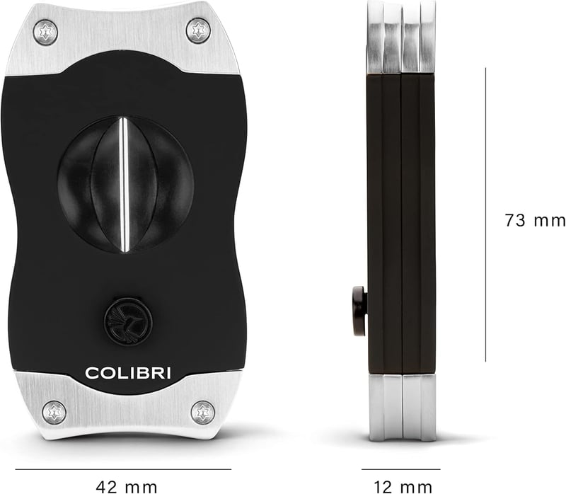Schwarzer Colibri V-Cut Zigarrenschneider mit Chromakzenten, 7mm Schnitt