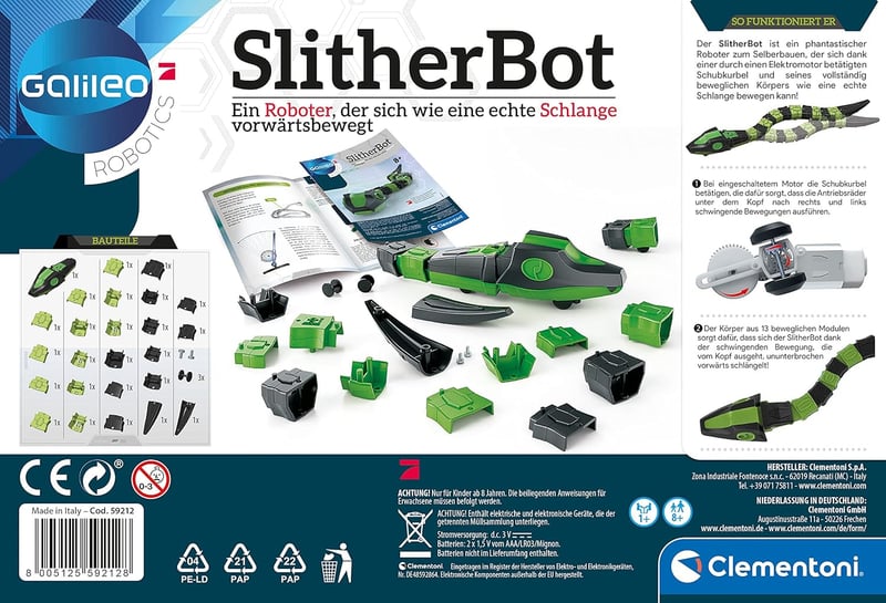 Clementoni Galileo Robotics SlitherBot - Roboter-Spielzeug für Kinder ab 8 Jahren