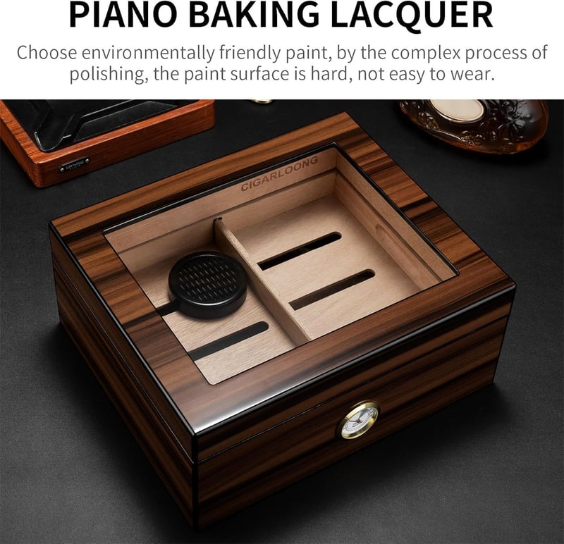 Zedernholz Zigarrenhumidor mit Hygrometer für Männer (L, 75 Zigarren)