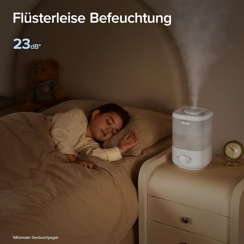LEVOIT Top-Fill Luftbefeuchter für Schlafzimmer, 25h Laufzeit, 23dB leise