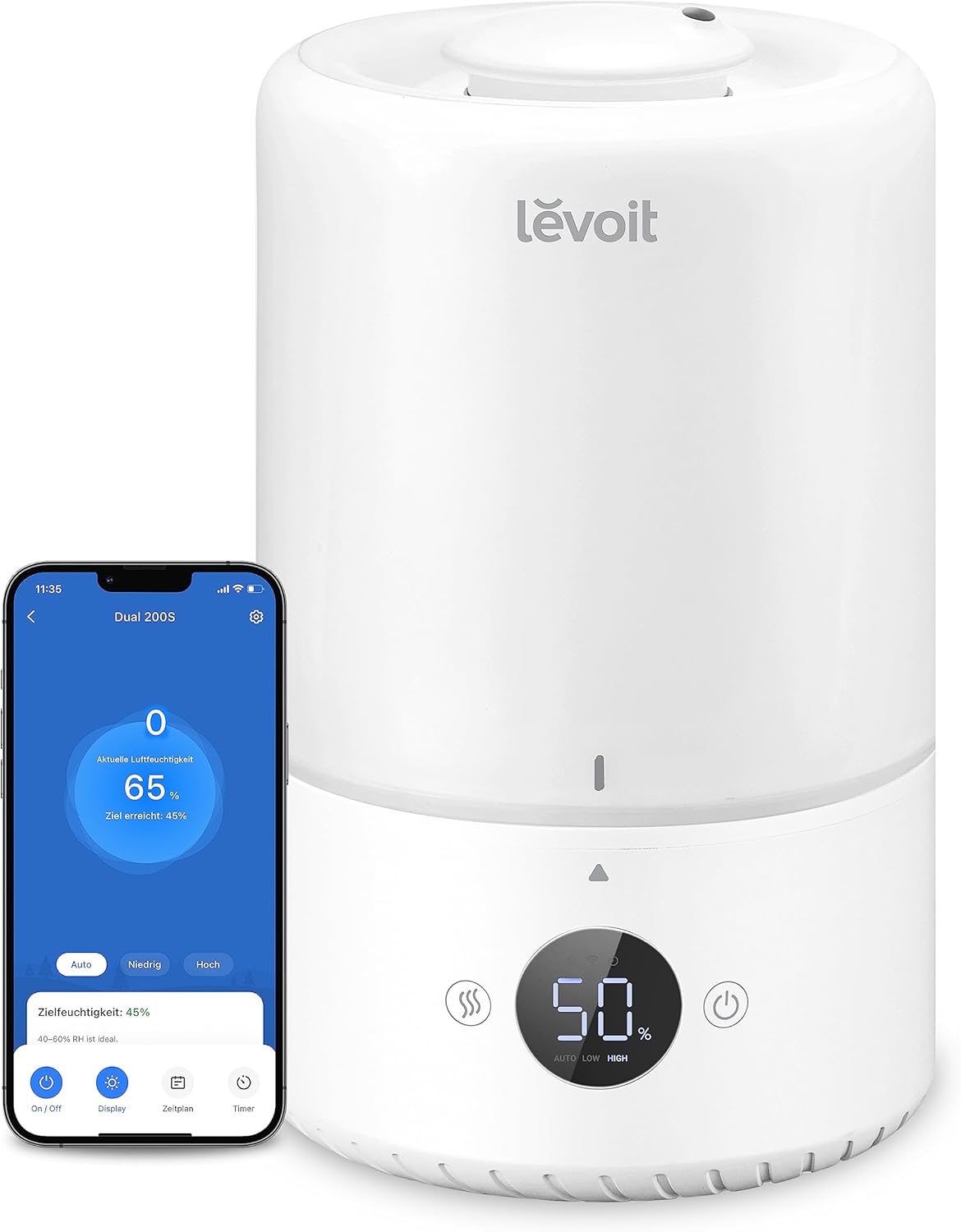 LEVOIT 3L Luftbefeuchter mit 360° Düse und Aroma Diffuser