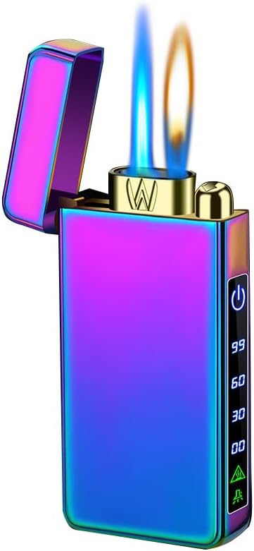 Dual Flame Zigarettenanzünder in Regenbogen-Design, nachfüllbar