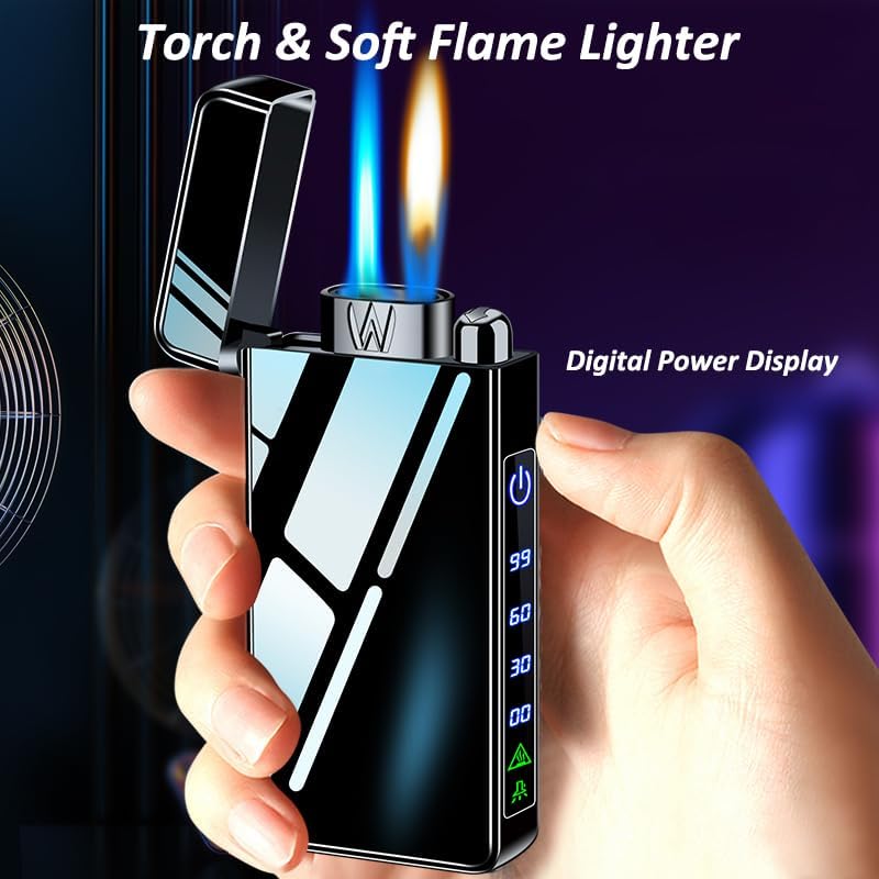Dual Flame Zigarettenanzünder in Regenbogen-Design, nachfüllbar