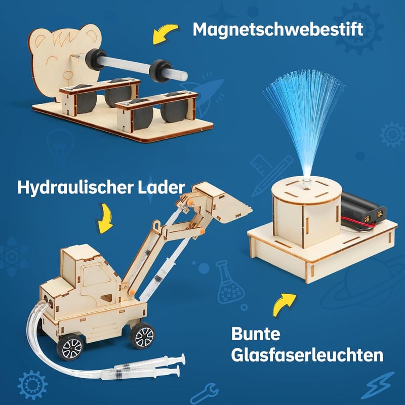 Elektronik Baukasten für Kinder ab 8 Jahren – Experimentierkasten aus Holz