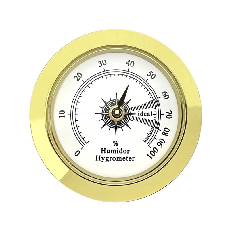 Präzises Hygrometer für Humidor und Gewächshaus, Ø38mm Gold