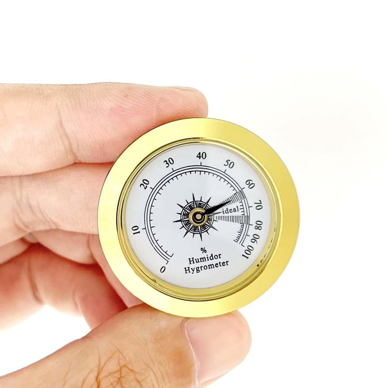 Präzises Hygrometer für Humidor und Gewächshaus, Ø38mm Gold