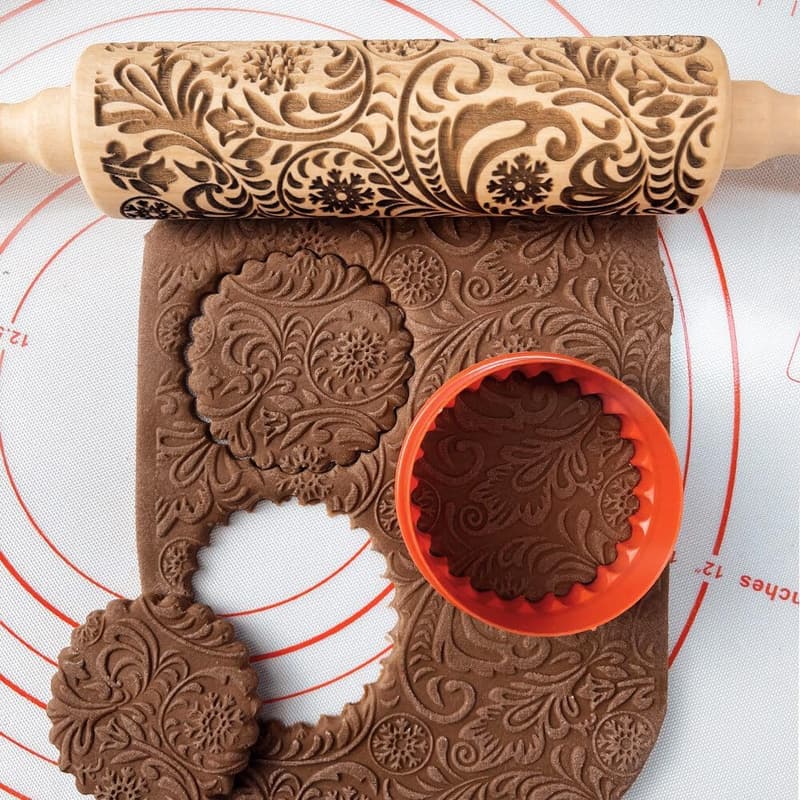 3D Gravur-Nudelholz mit Schneeflocken-Muster für Plätzchen