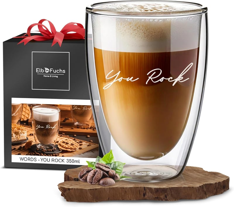 Doppelwandiges Latte Macchiato Glas mit Gravur