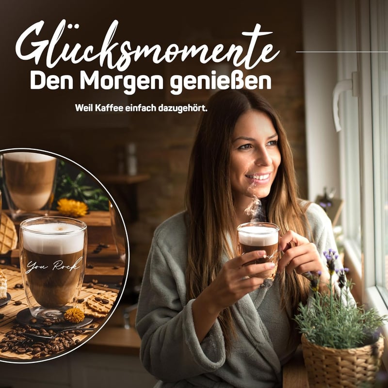 Doppelwandiges Latte Macchiato Glas mit Gravur 
