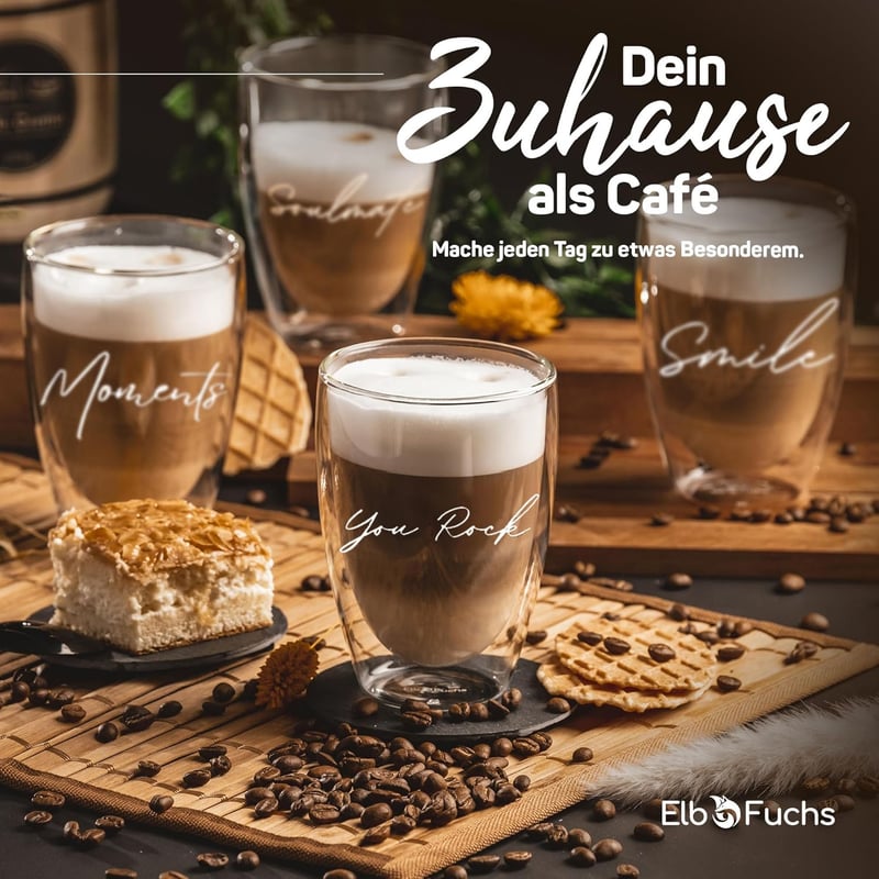 Doppelwandiges Latte Macchiato Glas mit Gravur 