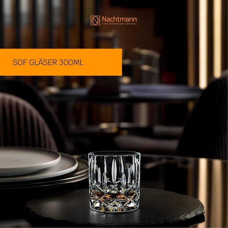 Nachtmann 4-teiliges Whisky-Gläser Set aus Kristallglas, spülmaschinenfest