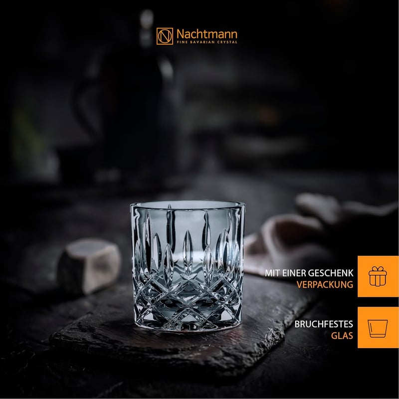 Nachtmann 4-teiliges Whisky-Gläser Set aus Kristallglas, spülmaschinenfest