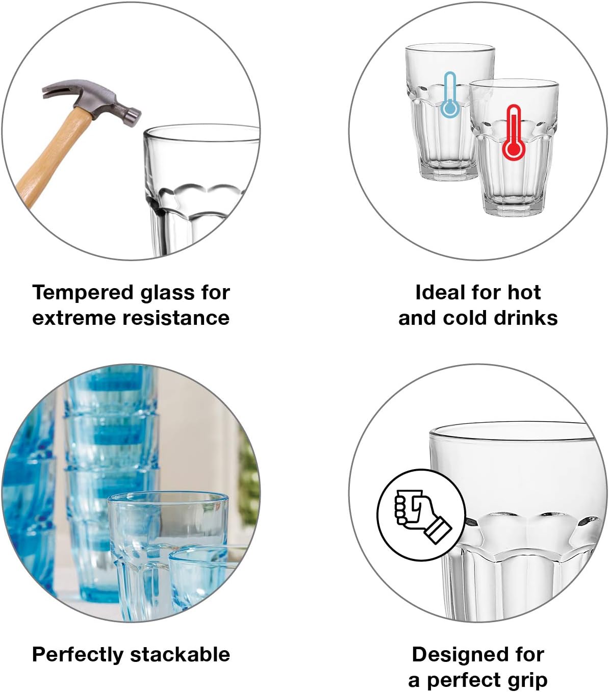 Bormioli Rocco Longdrinkgläser, transparent, 370ml, 6er Set