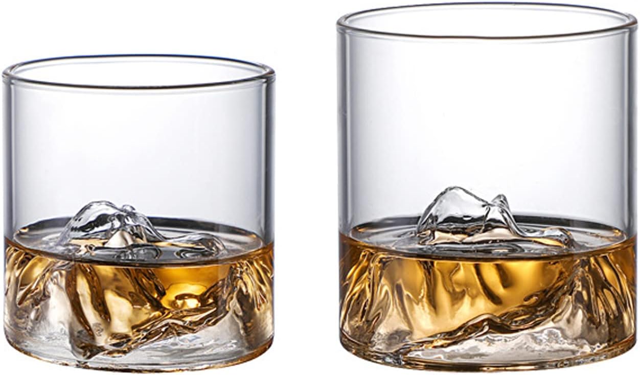Whiskeygläser-Set mit Bergaufdruck – 2 Old Fashioned Tumbler