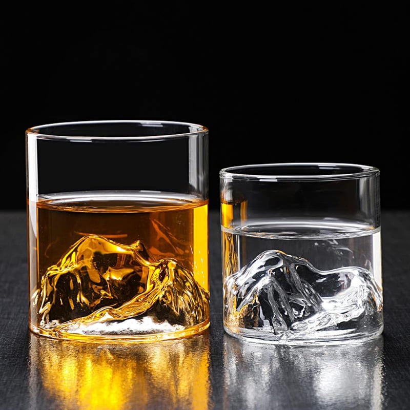 Whiskeygläser-Set mit Bergaufdruck – 2 Old Fashioned Tumbler