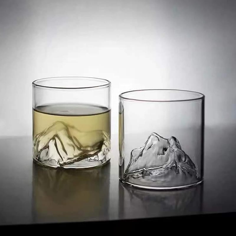 Whiskeygläser-Set mit Bergaufdruck – 2 Old Fashioned Tumbler