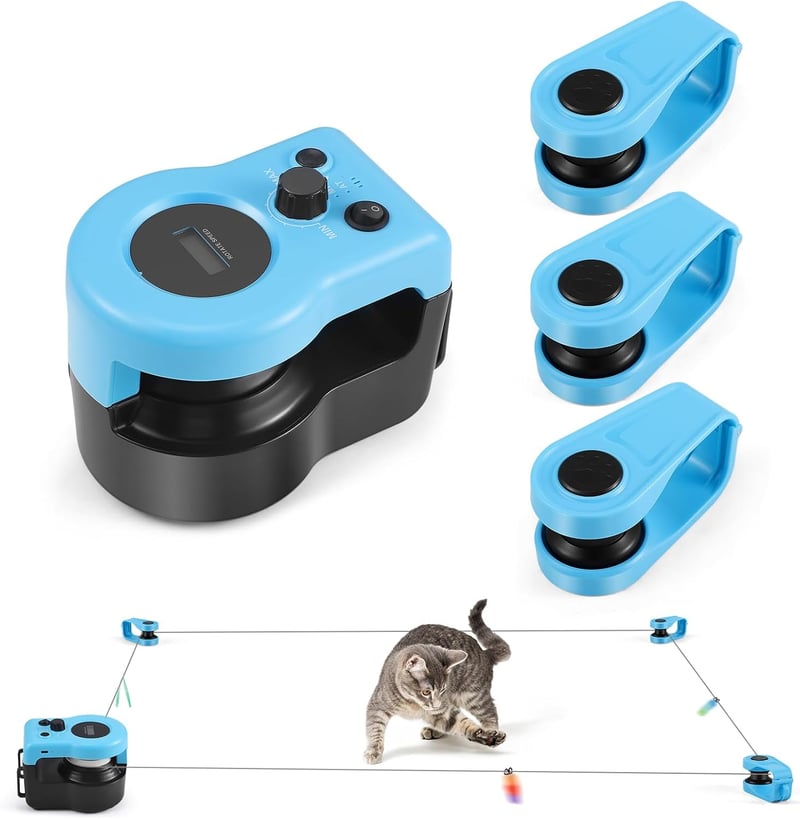 Interaktives Katzenspielzeug für drinnen - automatisches Laufband mit einstellbarer Geschwindigkeit