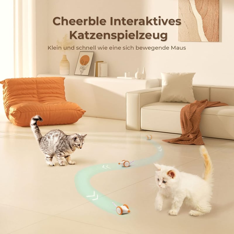 Interaktives Katzenspielzeug Maus mit automatischer Bewegung für Wohnungskatzen