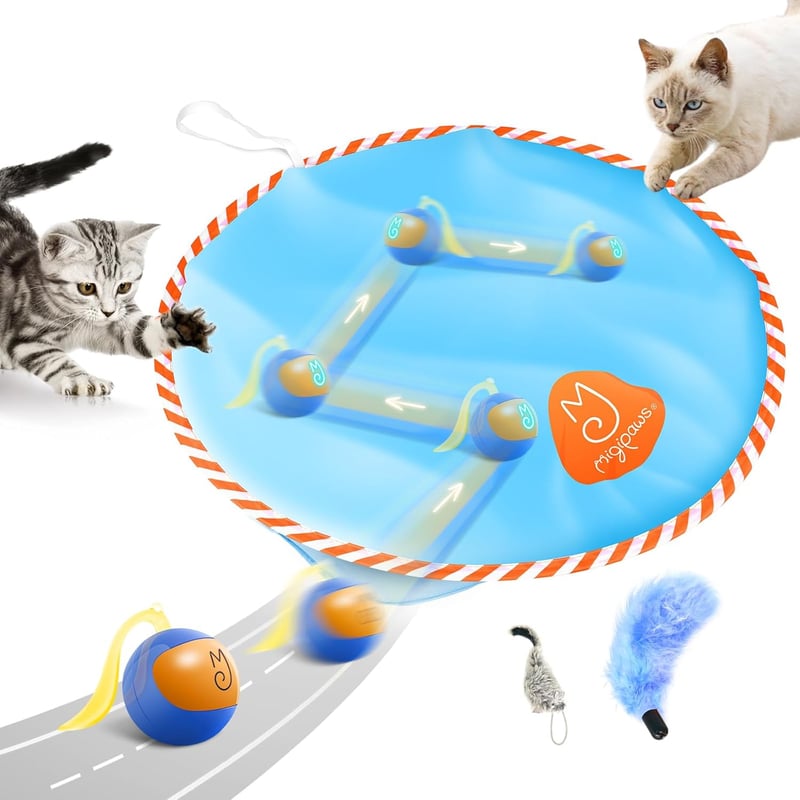 Interaktives Katzenspielzeug-Set mit elektrischem Ball für Jagenspaß
