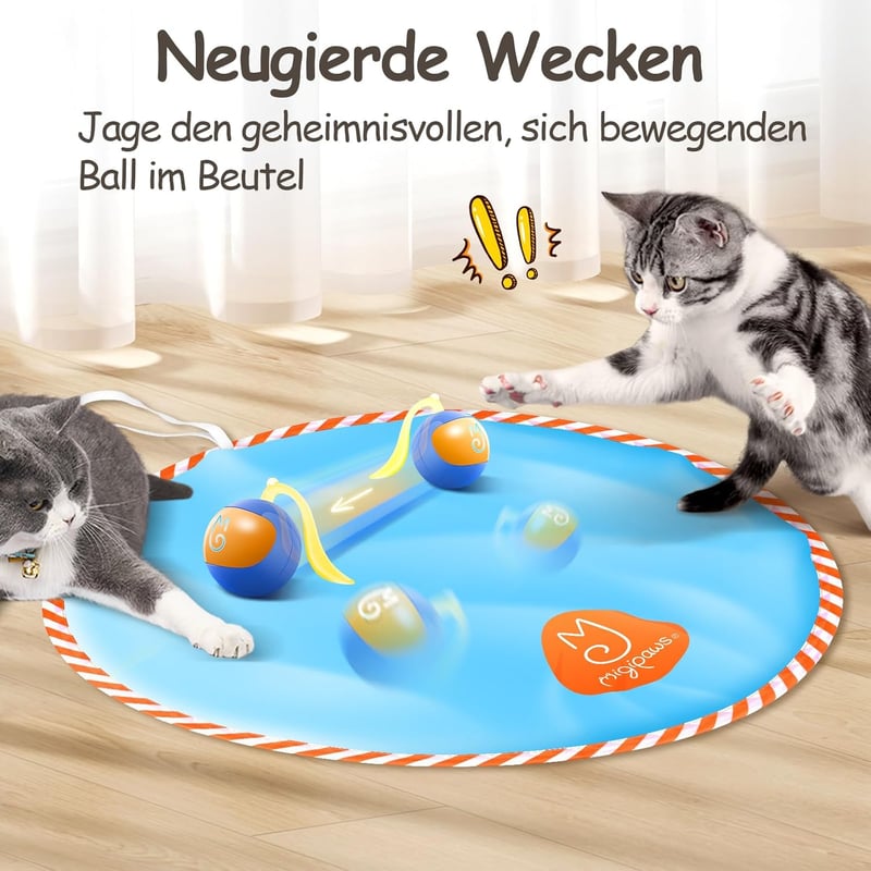 Interaktives Katzenspielzeug-Set mit elektrischem Ball für Jagenspaß