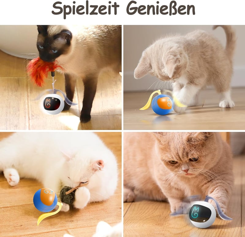 Interaktives Katzenspielzeug-Set mit elektrischem Ball für Jagenspaß