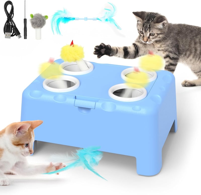 Interaktives 2-in-1 Katzenspielzeug mit bewegender Feder