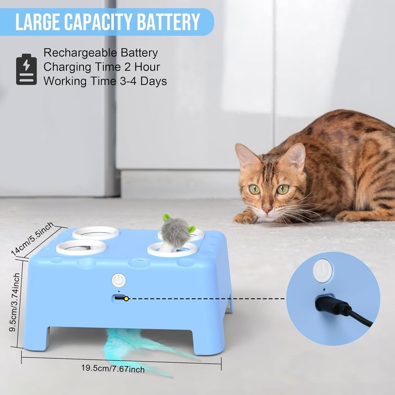 Interaktives 2-in-1 Katzenspielzeug mit bewegender Feder