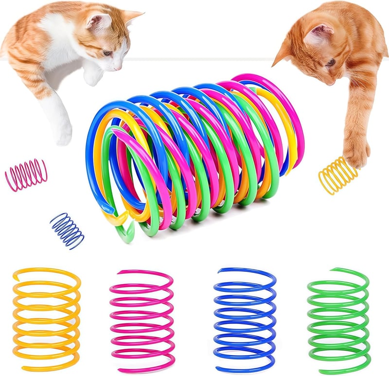 Bunte Spiralfedern Spielzeug für Katzen – 100 Stück, kreatives Kunststoffdesign