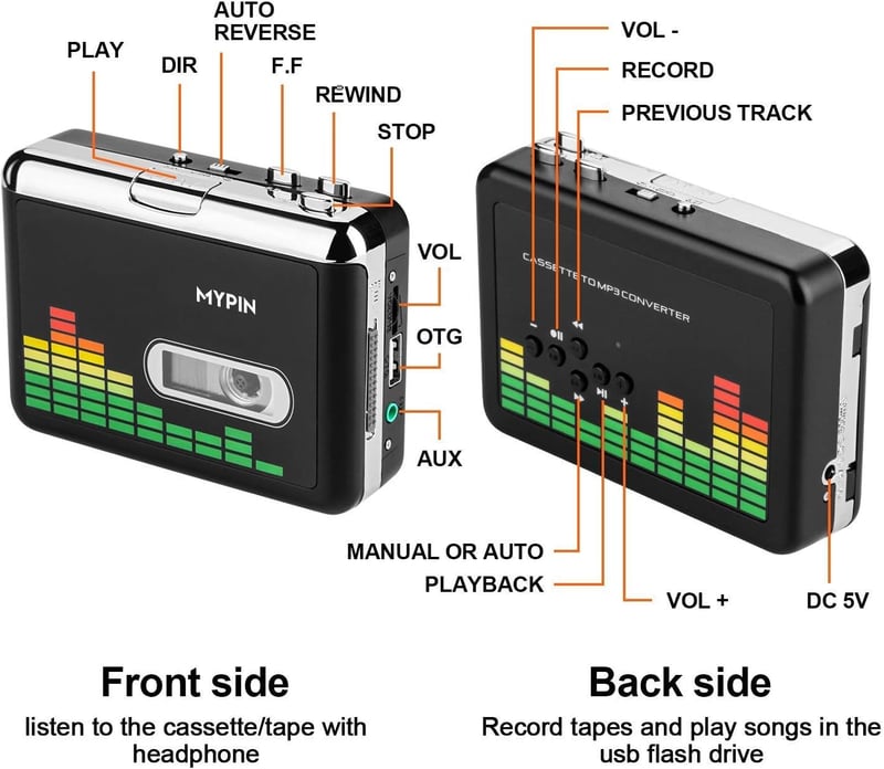Tragbarer USB-Kassettenrekorder zum Konvertieren von Kassette zu MP3