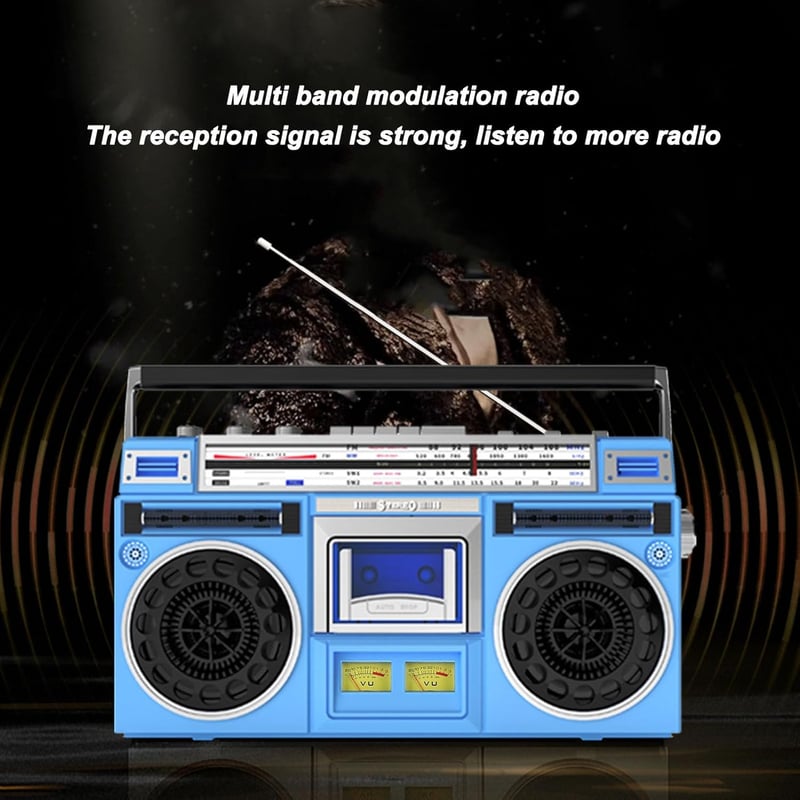 Retro-Bluetooth-Kassettenboombox mit Stereolautsprechern