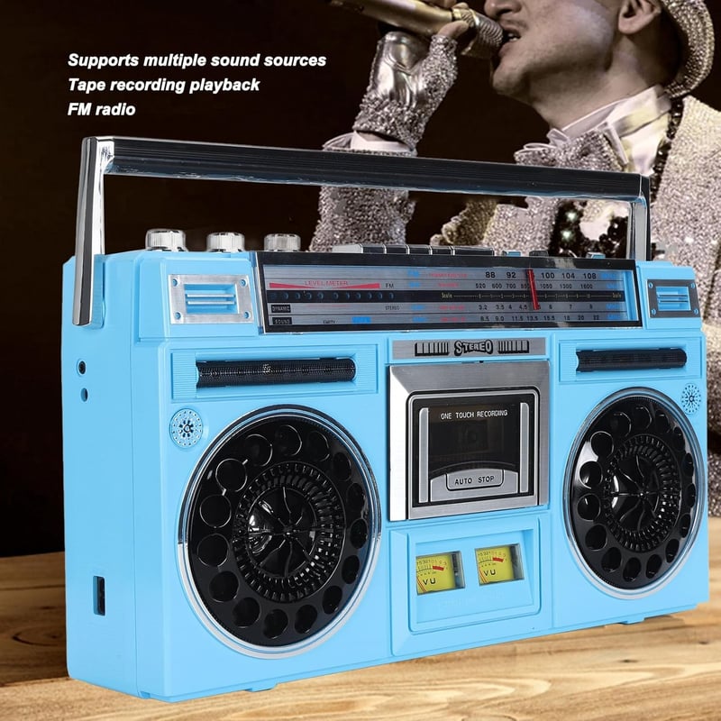 Retro-Bluetooth-Kassettenboombox mit Stereolautsprechern