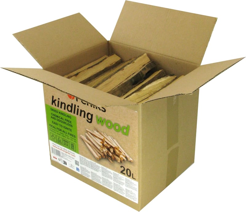 Trockenes Anzündholz 20 Liter für Kamin und Grill – ca. 25 cm Länge