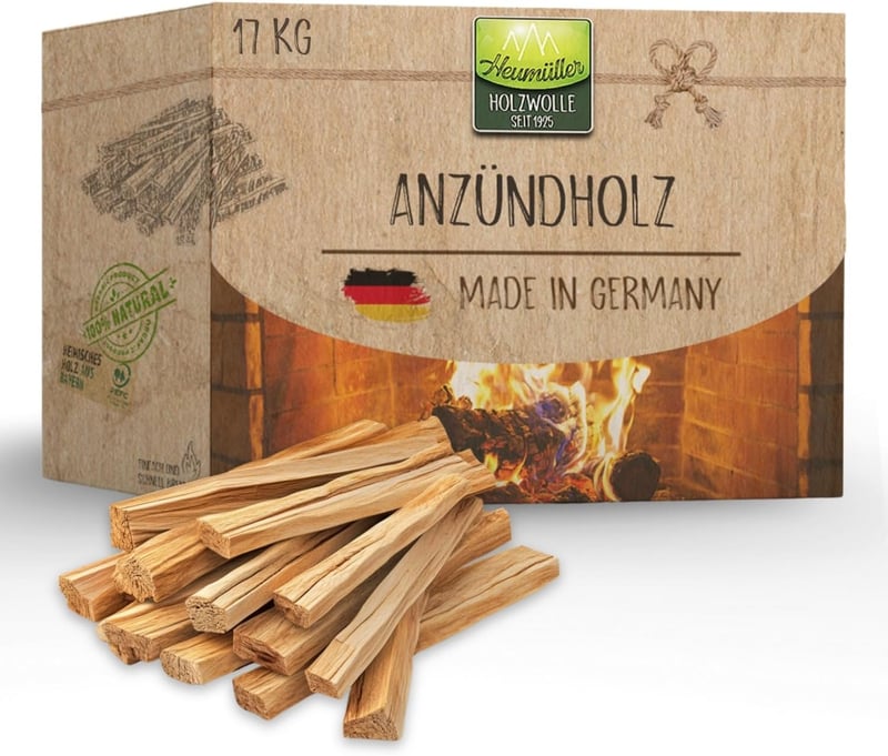 Heumüller Holzwolle Anzündholz 17 kg aus Kiefernholz für Kamin & Grill