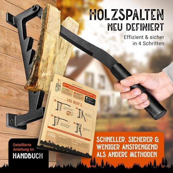 Handholzspalter zur Wandmontage für Indoor & Outdoorutzung