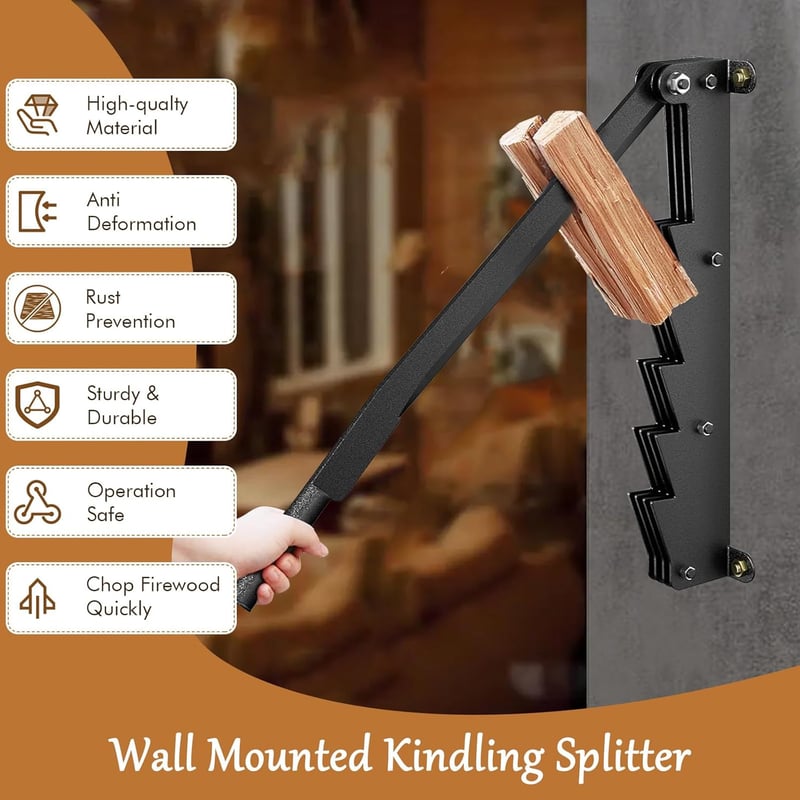 Wandmontierter manueller Holzspalter aus Karbonstahl