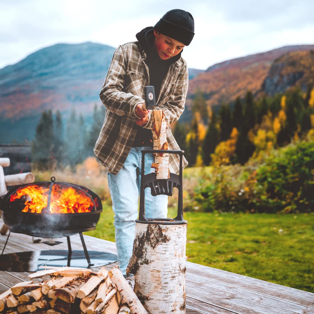 Kindling Cracker Original Feuerholzspalter mit Hammer und Anzündern