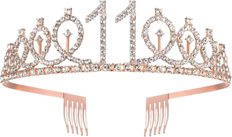 11. Geburtstag Schärpe und Tiara für Mädchen in Roségold