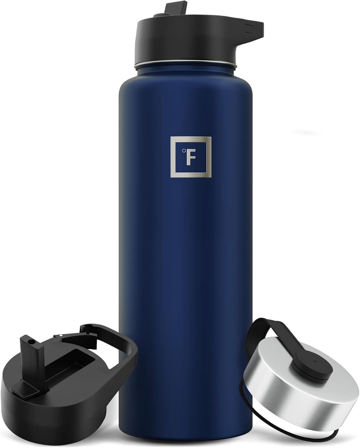 Edelstahl Trinkflasche 1.2L mit Strohhalmdeckel für Sport und Freizeit