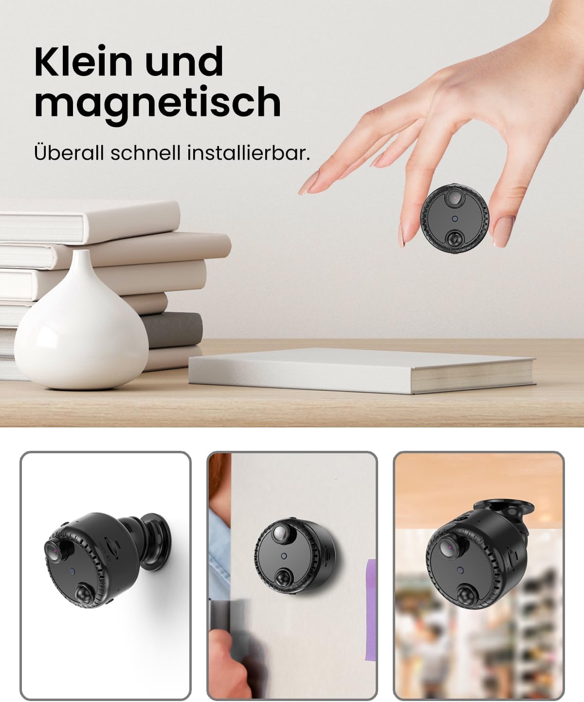 HYCENCY 4K WLAN Überwachungskamera für Innen mit Bewegungsmelder